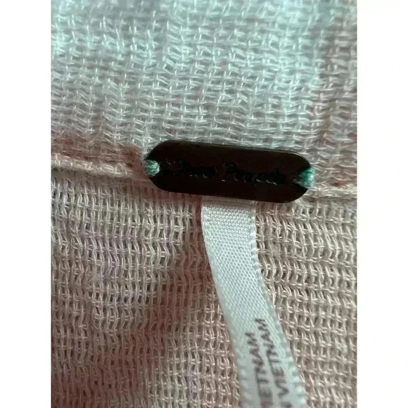 Free People Hey There Sunshine Button Down Pink and White Checks Blouse Medium - Picture 4 of 9